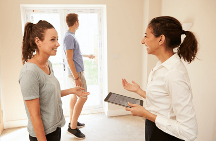 Realtor discussing options with client.